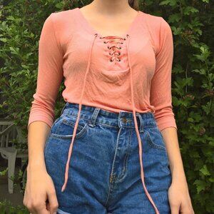 Coral Pink Jennifer Lopez Top